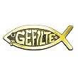 Gold Chrome Dead Gefilte Fish Car Emblem