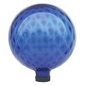 Garden Odyssey 10-Inch Glass Pattern Inlay Gazing Globe, Blue