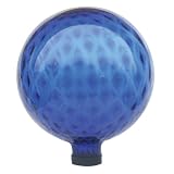 Garden Odyssey 10-Inch Glass Pattern Inlay Gazing Globe, Blue