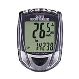 CatEye Micro Wireless Cycle Computer CC-MC100W 10 functions White w/ Red Stripe