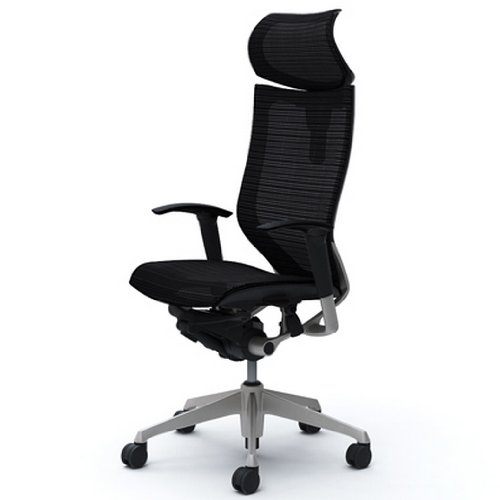 オカムラ オフィスチェア バロン 可動ヘッドレスト 可動肘 座メッシュ ブラック  CP81CR-FDH1