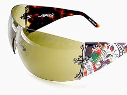 New Ed Hardy EHS008 EHS-008 Tortoise Swarovsky Crystal Vintage Tattoo Sunglasses