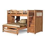 Woodcrest Woody Creek Twin over Full Loft Bed with Stairs - WCM420