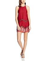 MINKPINK Vestido Playero Rosewater Halter Shift Mini Dress (Rojo)