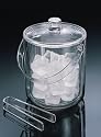 US Acrylic Round Double Layer Insulated Ice Bucket with Tongs