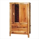 IMAGE OF Fireside Lodge 82100 / 82101 / 82103 Hickory Two Drawer Wardrobe Finish: Traditional