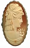 Cameo Ring Art Deco Carnelian Conch Shell Master Carved Size 9 Italian