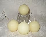100% Beeswax Candles - Set of 4 Golf Ball Votive Candles in IVORY