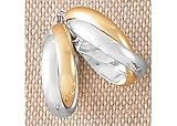  : Liz Claiborne Two-tone Orbit Hoop Earrings GOLDTONE/SILVERTONE Pierced