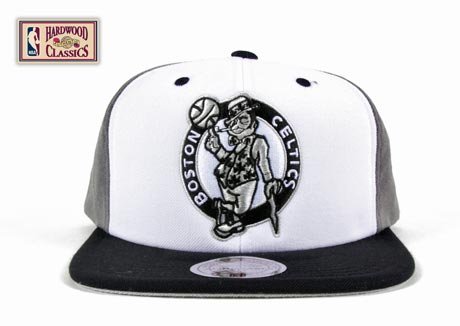 Boston Celtics Black / Grey Snapback Adjustable Plastic Snap Strap Back Hat