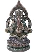 Ganesha Seated on Lotus Figurine - Cold Cast Resin - 8.5'' Height Ganesha Seated on Lotus Figurine - Cold Cast Resin - 8.5'' Height