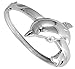 Sterling Silver Bangle Bracelet with hand set title=