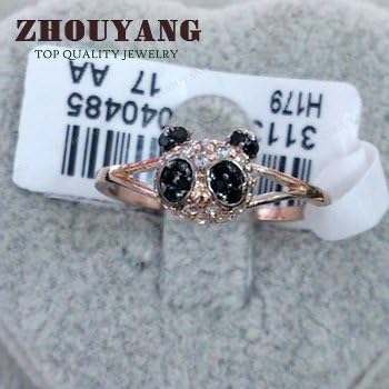 MasterGem ZYR119 Gold Panda Of The Head Crystal Ring 18K Gold Plated Made with Genuine Austrian Crystals