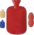 Classic Cross-Hatched Hot Water Bottle - BLUE - Made in Germany