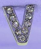V Letter 10mm Slide Charm for Personalized Bling Dog Collar