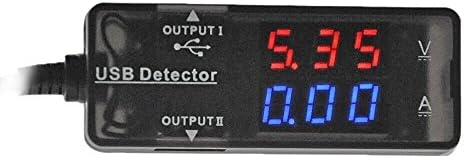 Zokop Display Mobile Power USB Detector Meter with Dual-USB Output Charging Detector Digital LED Ammeter Voltmeter Guage DC Display 3.2-10V 0-3A