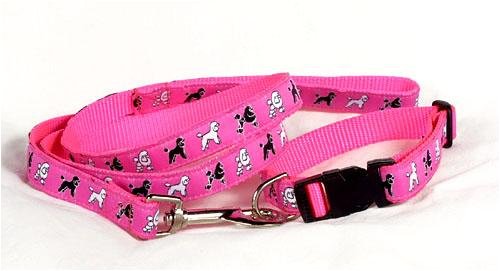 Designer Miniature Poodle Dog Leash - Blue Miniature Poodle Leash - Six Feet Long - Made in USA
