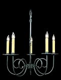 Framburg 1320 CH Charcoal Roanoke Wrought Iron Faux Drip Candle 5 Light Up Lighting Chandelier from
