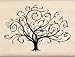 Rubber Stamp w/Wood Handle: Flouished Fall Tree