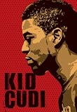 Kid Cudi Artistic Portrait in Red Music Poster Print - 13x19