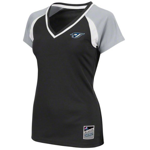 Toronto Blue Jays Women's The Emerald Black V-Neck Fashion Top