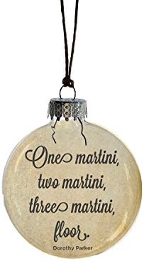 Skel One Martini, Two Martini, Three Martini, Floor - Dorothy Parker - Glass Ornament Design