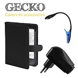 Gecko - Sparset ! Die original GeckoCovers Sony PRS T1 und Sony PRS T2 H�lle Tasche Cover schwarz / black - Im praktischen Buchstyle! + einem USB Netzteil Adapter f�r die Steckdose 110-240 Volt / USB-Ladeadapter und eine LED Leselampe von Energizervon "Gecko"
