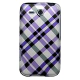 Hard Snap-on Plastic RUBBERIZED With PURPLE PLAID CHECKERED Design Sleeve F ....