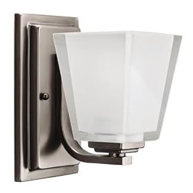 Angled Metro Kool Pewter 8 High Wide Bath Light Fixture by Kichler