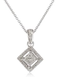Sterling Silver Diamond Pendant Necklace (1/5 cttw, I-J Color, I2-I3 Clarity), 18"