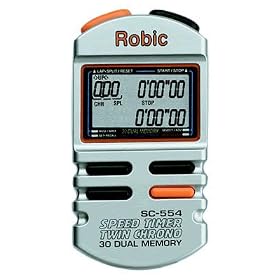 Longacre Robic Stopwatch SC-554 Average MPH, 999 Lap, 8 Lap Memory