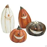 Simply Boo Set of 4 Terra Cotta Pumpkin Jack O Lanterns