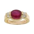 14K Yellow Gold Ruby and Diamond Ring