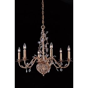 Paris Flea Crystal Eight light Chandelier, 26Hx28W, GOLD LEAF by Home Decorators Collection