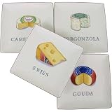 Cheese Plates, Cheese Theme, Boxed Set of 4