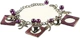 Dragonfly and Heart Purple Shell Bracelet with Charms