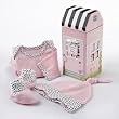 "Welcome Home Baby!" 3-Piece Layette Set in Keepsake Gift Box (Pink)