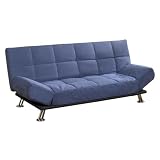 ORE International Microfiber Futon Sofa Bed Blue