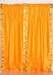 Indo Pumpkin Orange Rod Pocket Sari Sheer Curtain (43 in. x 84 in.)