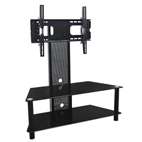 Walker Edison V42MT2 Onyx Two Level TV Stand, Black
