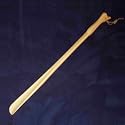 Shoehorn long, duck head design, beech wood, oil-impregnated, length 65 cm