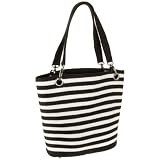 Magid Two-Tone Stripe Bucket Tote