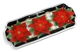 Peggy Karr Glass 3-Sectioned Tray, Red Poinsettia