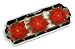 Peggy Karr Glass 3-Sectioned Tray, Red Poinsettia