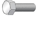 M12-1.75 x 35 Hex Cap Screw 8.8 DIN 933 Zinc (Fully Threaded)