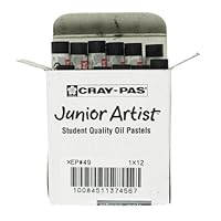Sakura XEP-049 12-Piece Cray-Pas Junior Artist Oil Pastel Set, Black