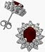 10 Karat White Gold Diamond & Garnet Gemstone Earrings