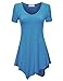 CTC Womens Round Neck 3/4 Sleeve / Short Sleeve High Low Tunic Top
