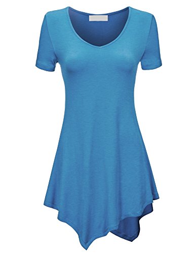 CTC Womens Round Neck 3/4 Sleeve / Short Sleeve High Low Tunic Top