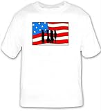 T-shirt with silhouettes, cultural, United States, youngsters, kids, Stars and Stripes, geography, American, flag, children, U.S., citizens, culture